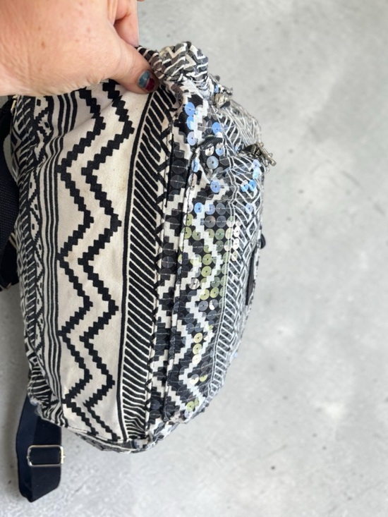 Victoria\'s Secret PINK Bling Sequin Aztec Backpack in black and white main image 5